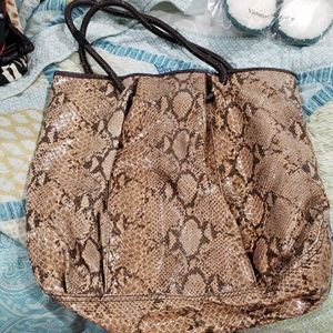 Large fuax snake skin tote